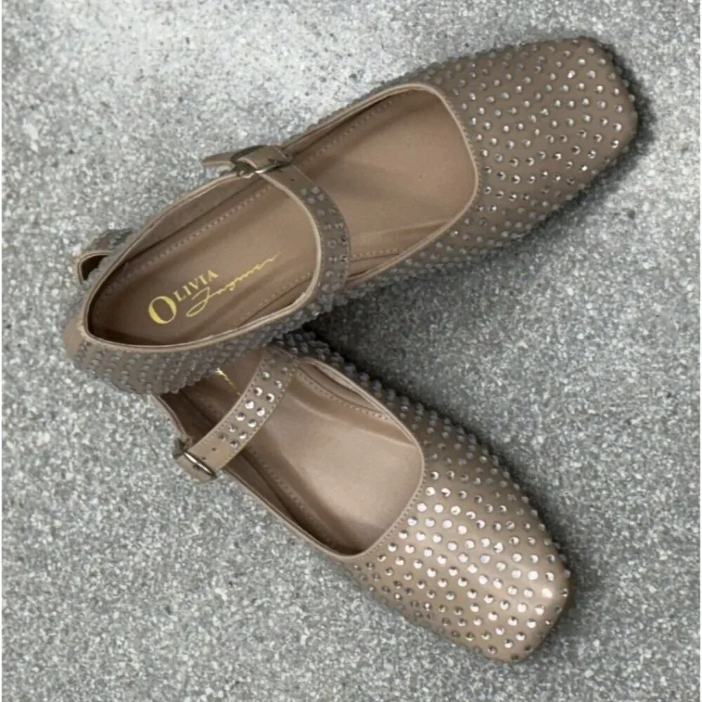 OLIVIA FERGUSON / Nancy / Flat / Mary Jane / With Diamonds encrusted Rhinestone-